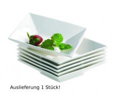 Mäser Domestic Professional Trendy Line Ensemble de 2 pièces avec Bol, Saladier, rectangulaire, Blanc, différents Grã ¶ Ãÿen, Porcelaine, 14 x 14 cm