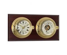 Nauticalia Riviera Ensemble Horloge et baromÃ¨tre en Laiton chromÃ© 18 cm