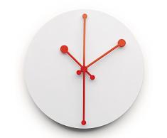 Alessi ABI11 W Horloge Murale, Acier Inoxydable, Weiss, 9 x 0,86 x 8,5 cm