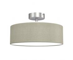Briloner Leuchten 3375-021 Plafonnier 2 Ampoules E14 Max. 40 W-Abat-Jour en Tissu-Couleur : Satin Taupe-Ã 30 cm, 30cm