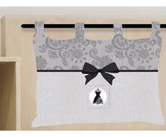 Soleil docre TÃªte de lit Black Dress 45X70 cm en Coton, Gris, 70x45x10 cm