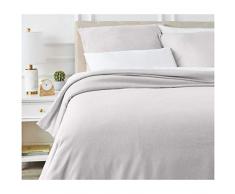 AmazonBasics Parure de lit avec housse de couette en microfibre chinÃ©e 260 x 240 cm, Gris clair