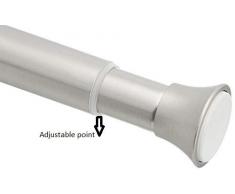 AmazonBasics Tringle à rideau de douche/de porte sans perçage, Nickel, 60,9 - 91,4 cm