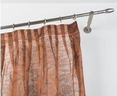 InCasa Tringle à Rideaux: à 20 mm, L. 180 cm. en Acier satiné, avec de Longues Supports â Complet
