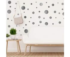 Walplus Argent Métallisé Pois Autocollant Mural, Vinyle Multicolore, 35 X 24 X 20 CM