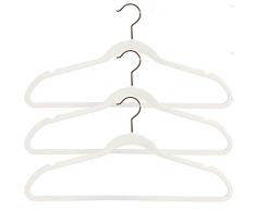 H L Russel & cintres avec revÃªtement en Caoutchouc-Blanc-Lot de 3