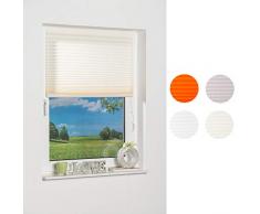 Khome 191075 Como Store occultant plissé à Coller Crème, Beige, 70 x 130 cm