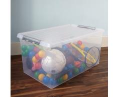 Sunware Q-Line Boîte de Rangement, Transparent métallique, Taille Unique