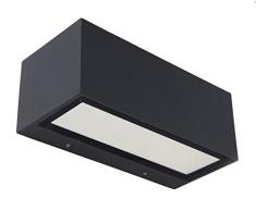 Lutec - Gemini - Applique CarrÃ©, 500lm, MÃ©tal, IntÃ©grÃ©, 10.5 W, IP54 1891 S GR