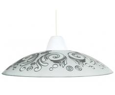 Tosel 11852 Suspension - Paqui, Verre, ThemomoulÃ©, sÃ©rigraphie, E27, 100 W, Blanc dec