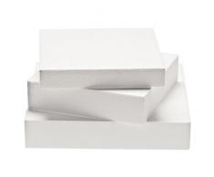 Decora Forme carrée en polystyrène Sucette gâteau pour décoration, Blanc cassé, Polystyrène, Ecru, 40 x 40 x 7.5 cm