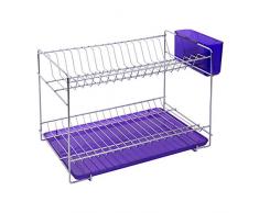 Sauvic 91018-Ãgouttoir Ã Vaisselle, Inoxydable 18/8, avec Plateau Lila, 38,5 x 25 x 28 cm