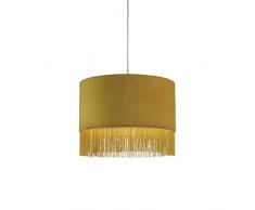 Lighting Collection Suspension en velours avec franges moutarde