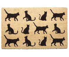 Puckator I Love My Cat Paillasson Silhouette Chat Fibre de Coco Marron 75 x 2 x 45 cm