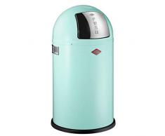 WESCO Poubelle Pushboy/Poubelle en Acier revêtu par pulvérisation [35.0 x 35.0 x 63.0 cm, Menthe, 35.0x35.0x63.0 cm