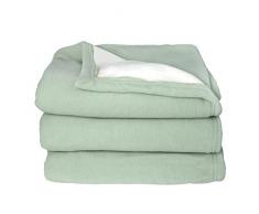 Aura Couverture Polaire Double Face Polyester Tilleul Naturel 220 x 240 cm