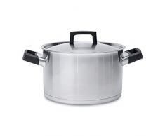 Berghoff 3900024 Ron Faitout avec Couvercle INOX 24 cm, Acier Inoxydable, MÃ©tal