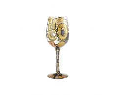 Lolita Verre de vin 50Â Â° Aniversario, 22.5Â cm, Multicolore, 18Â x 18Â x 22,5Â cm