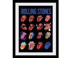 GB Eye The Rolling Stones, Langues Affiche encadrÃ©e, Multicolore, 30Â x 40Â cm
