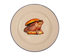 SELETTI Assiette en métal émaillé Toiletpaper à cm.26 â Crapaud