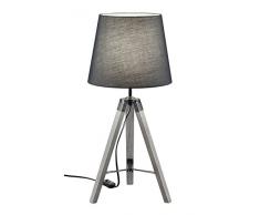 Reality Leuchten R50991011 Tripod Lampe de Table, E27, 40 W, Gris, 26 x 26 x 57.5 cm