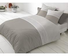 MATT & ROSE Esprit Domino Housse de Couette avec taie, Coton, Taupe, 200x140 cm