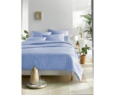 De Witte Lietaer Olivia Parure de lit qualitÃ© Satin Coton peignÃ©, Bleu Serenity, 260x240 cm + 2 taies