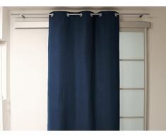 Soleil docre 031714 Norvege Rideau Ã Â Oeillets en Polaire Polyester Bleu 140x240 cm