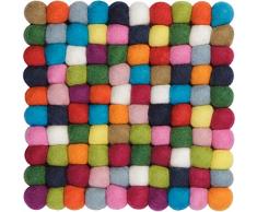 myfelt Lotte Feutre Boule de Carré Dessous de Plat Laine Vierge, Multicolore, 20 x 20 cm