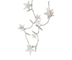 Best season guirlande lumineuse star/nature 16 pièces/câble transparent/holzsterne/longue 1,5 m, fonctionne avec piles-fonction minuteur 726â26