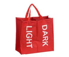 Premier Housewares 1901086 Panier Ã Linge avec 2 Sections Ãcriture Blanc Polyester Rouge