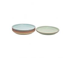 Denby Toujours Entertaining Deli Assiette, Pierre,/Bleu/Rose/Jaune/Vert, M, Lot de 4