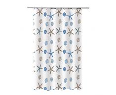 Frandis RDRDO Rideau de Douche avec 12 Crochets PVC Bleu/Marron 183 x 183 cm