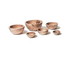 Berard 89670, Set de 6 coupelles en bois dâolivier et fait-main, idÃ©al salades et apÃ©ritifs- 6-16 cm