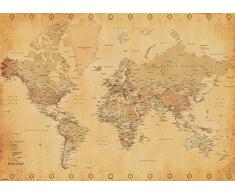 Pyramid Generic GPP51027 World Map (Vintage Style) Poster GÃ©ante, Papier, Multicolore, 100 x 140 cm