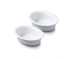 Wm Bartleet & Sons Plat à tarte ovale en porcelaine, blanc, 18cm/18cm
