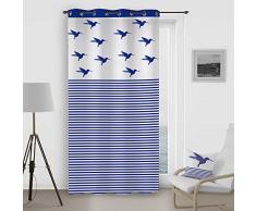 Soleil docre Rideau à Oeillets Colibri Bleu 140x260 cm, Polyester