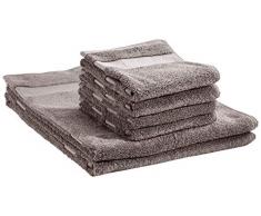 AmazonBasics Everyday Serviettes de toilette - 2 serviettes de bain et 4 essuie-mains, Gris poudré