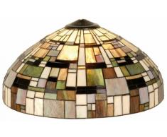 Lumilamp 5LL-1143 Tiffany Parasol en verre style rÃ©tro Vert beige/marron Ã 50 x 27 cm