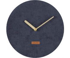 Karlsson KA5671BL Horloge Murale, Velours cÃ´telÃ©, Bleu, Taille uniq
