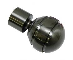 GARDINIA Embouts pour tringle à rideau, 2 embouts boule, Série Chicago, Métal, Couleur: Titanium, Diamètre: 20 mm