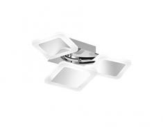 WOFI 4157.01.01.6000 A Applique murale en acier 9 W Plafonnier Ã 3 ampoules ChromÃ©, blanc.