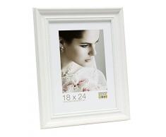 Deknudt Frames S45HF1 Cadre Photo avec Filet Perlé Bois Blanc 18 x 24 cm