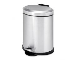Honey Can Do TRS-01448 Poubelle à Pédale Ovale, Plastique, Acier Inoxydable, 24,13 x 24,13 x 34,29 cm