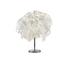 Reality, Lampe de table, Leavy 1xE27, max.28,0 W Plastique, Blanc, Corps: metal, Chrome Ã:45,0cm, H:60,0cm IP20,Interrupteur de cordon,Modèle déposé