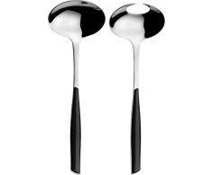 BUGATTI GLBK-021F14/15 Glamour FenÃªtre Set de 2 Couverts Ã Salade en BoÃ®te Noir Pur 16,5 x 4,2 x 30 cm