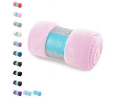 AmeliaHome Couverture en Microfibre Polaire Douce et Douce, Polyester, Rosa, 220 x 240