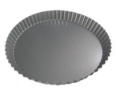 De Buyer 4703.10 Moule à Tartelette Cannelé à Bords Evasés - Fond Fixe - Acier Revêtu - ht. 2 cm - Diamètre 10 cm