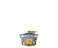 Versace Les trÃ©sors de la mer Sucrier, Porcelaine, Bleu, 16Â x 16Â x 9.7Â cm