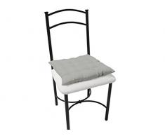 Soleil dOcre 5230 Alix Dessus de Chaise Capitonné Polyester Gris 40 x 5 x 40 cm